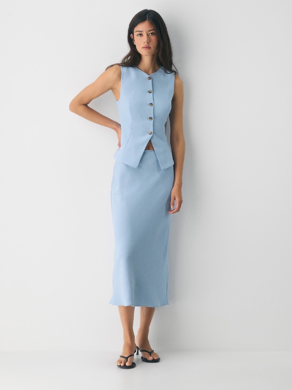 EUC ARITZIA x WILFRED - Ripple Blue Regal Vest, 14